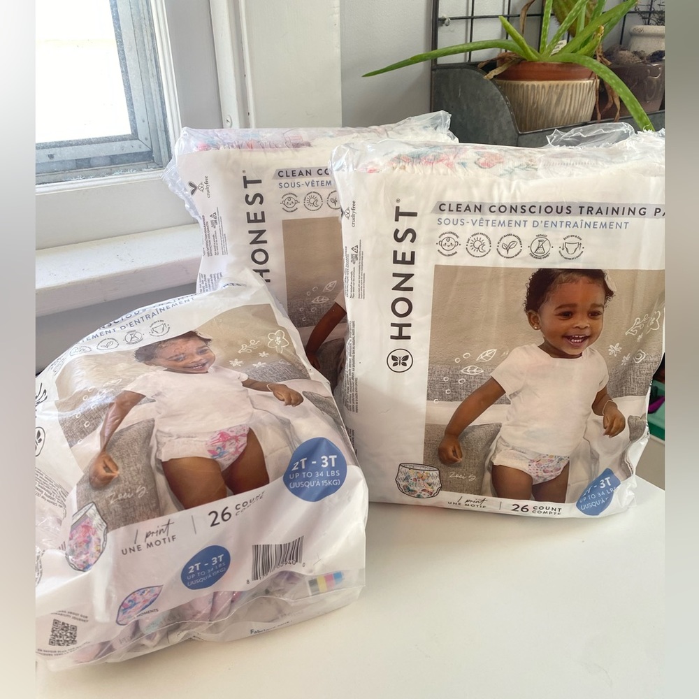Honest diapers, training pants, pull ups size 2T 3T